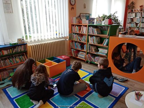 Beseda, 3., 4., 5. ročník, ZŠ Skočice, 23. 4. 24 - "Knihovna, knihy, čtenář"